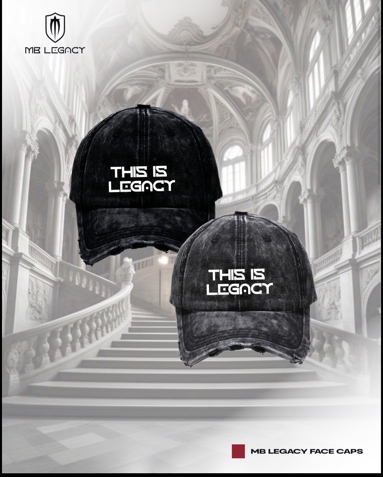 STONEWASH FACE CAP — view 1